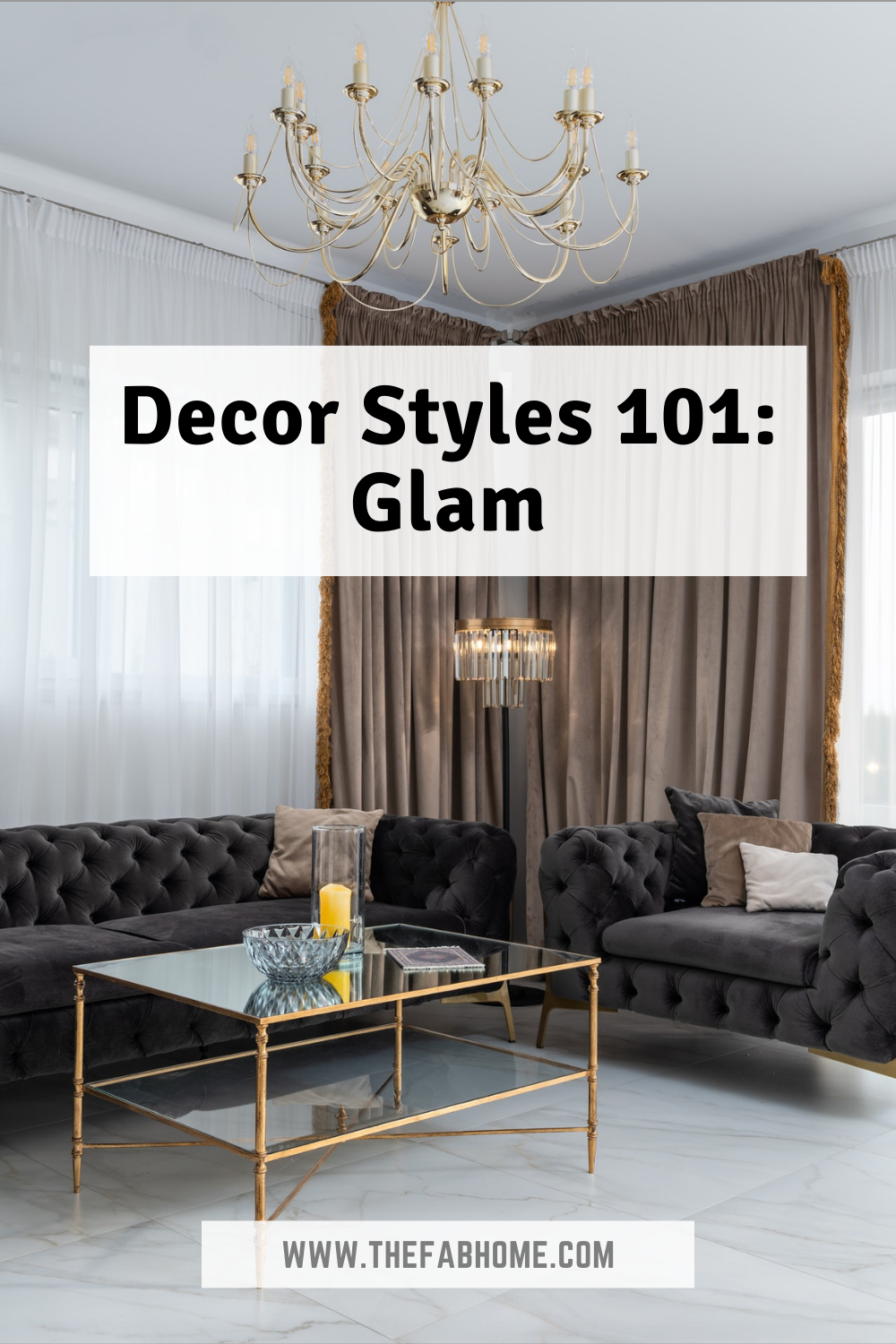 Celebrate the good life by decorating your home in the glam style! With bling, mirrors and more, this style is about appreciating the finer things in life!