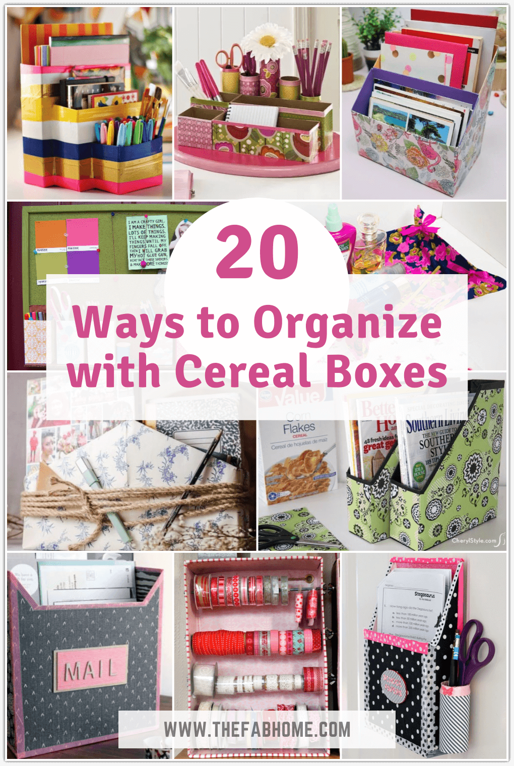 Don't throw away those cereal boxes - you can do a lot with them! Here are 20 Genius Ways to Organize with Cereal Boxes - some of these are mind blowing!