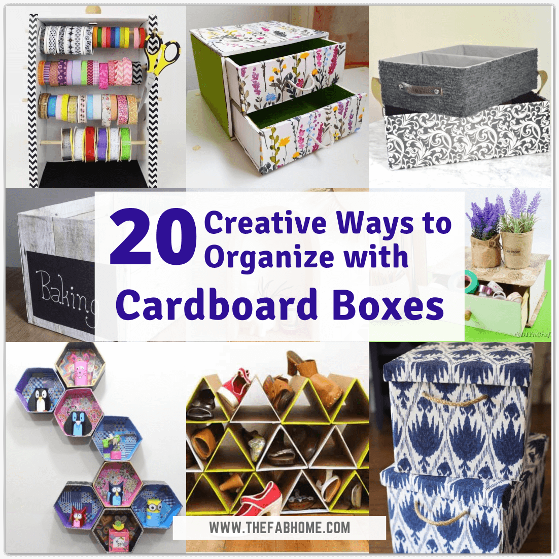 7 diy easy storage boxes from cardboard //organizer tutorial 